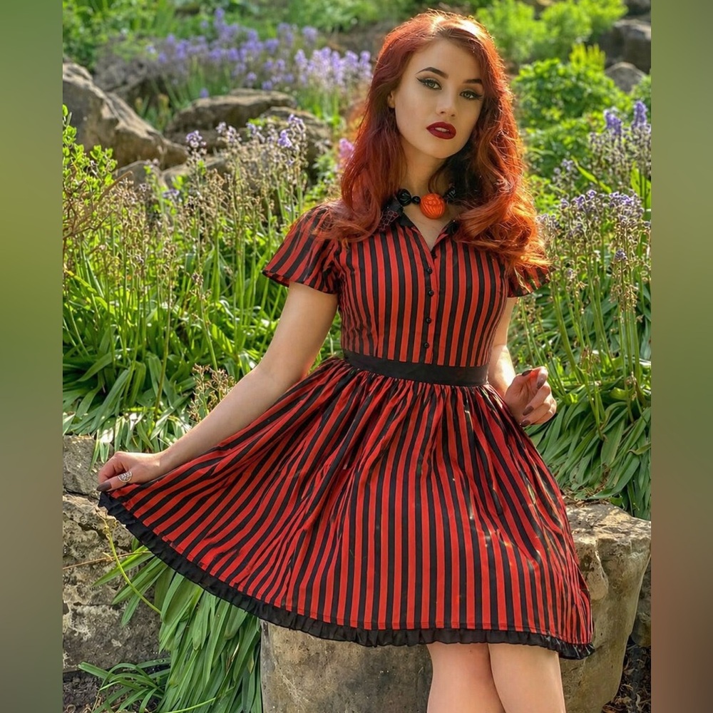 Sourpuss Halloween Striped Dress